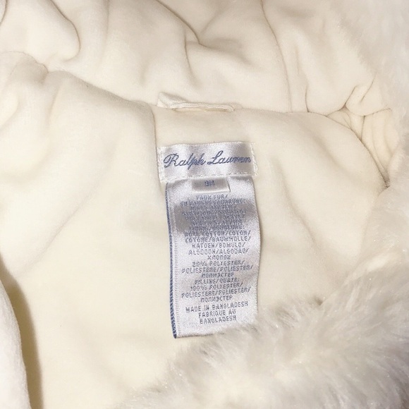 NWT Ralph Lauren Newborn Infant’s Fur Bunting - Picture 5 of 10